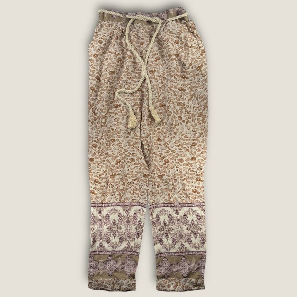 Ollari New York Pants Sm Mauve Leopard Harem Boho‎ Anthropologie NWT